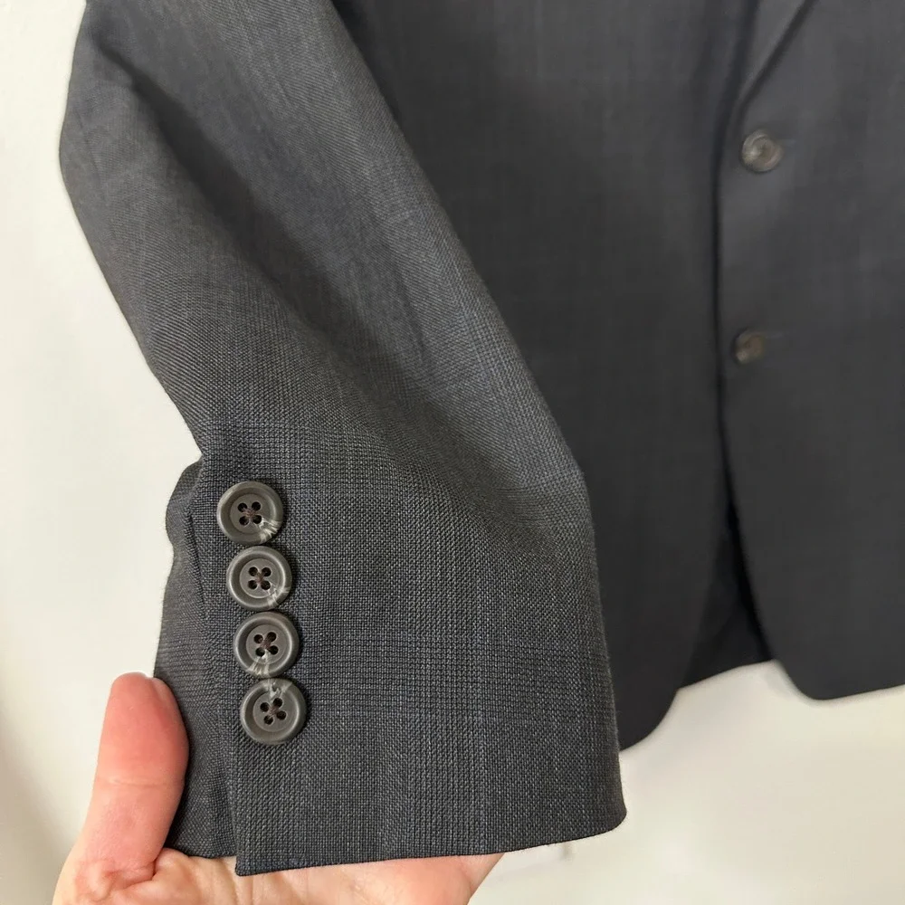 VTG 90s Ralph Lauren Wool Suit Set‎ 48R 43x31 Gray Glen Plaid Power Suit Canada